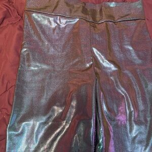 Metallic purple biker shorts